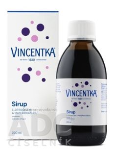 VINCENTKA SIRUP so skorocelom a materinou dúškou