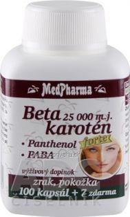 MedPharma BETAKAROTÉN 25.000 m.j.+Pantenol+PABA