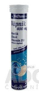 MedPharma VÁPNIK 400 mg + Horčík + Zinok + Vit.D3