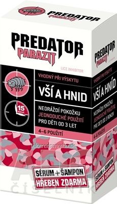 PREDATOR PARAZIT pri výskyte vší a hníd PACK