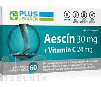 PLUS LEKÁREŇ Aescín 30 mg + Vitamín C 24 mg
