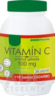 EDENPharma VITAMÍN C 100 mg príchuť jahoda