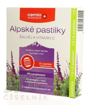 Cemio Alpské pastilky ŠALVIA A VITAMÍN C