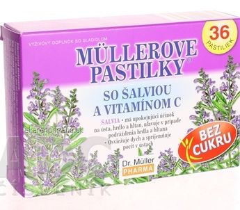 MÜLLEROVE PASTILKY SO ŠALVIOU A VIT. C